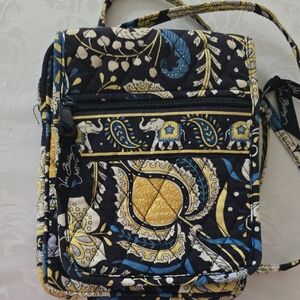 Vera Bradley Crossbody Bag - Navy and Gold Paisley